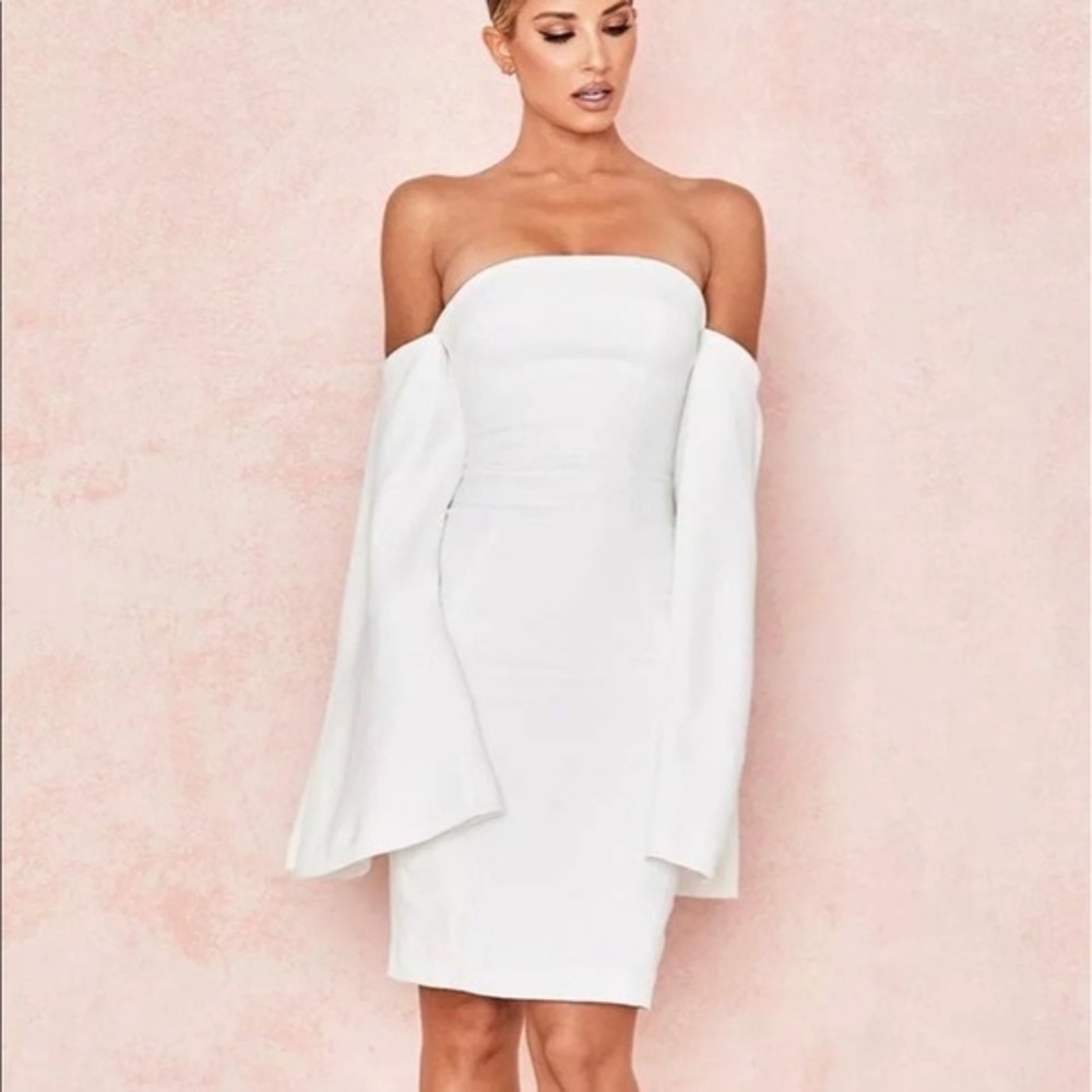 House of CB ‘RHEA’ White long sleeve dress - Picture 5 of 8